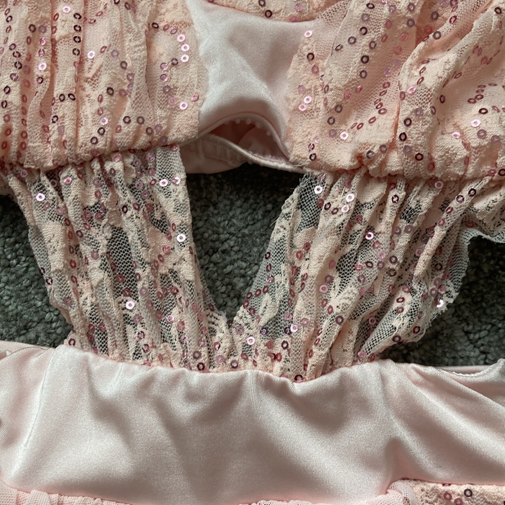 Kelle Laced Dance Costume w/ Sequin in Pink - Picture 8 of 14